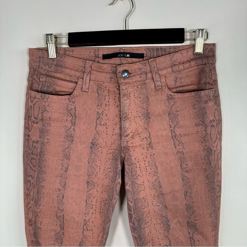 Joe’s Jeans High Water Orange Snake Skinny Ankle Denim Pants - Picture 8 of 9